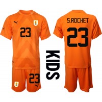 Camisa de time de futebol Uruguai Sergio Rochet #23 Goleiro Replicas 2º Equipamento Infantil Mundo 2022 Manga Curta (+ Calças curtas)